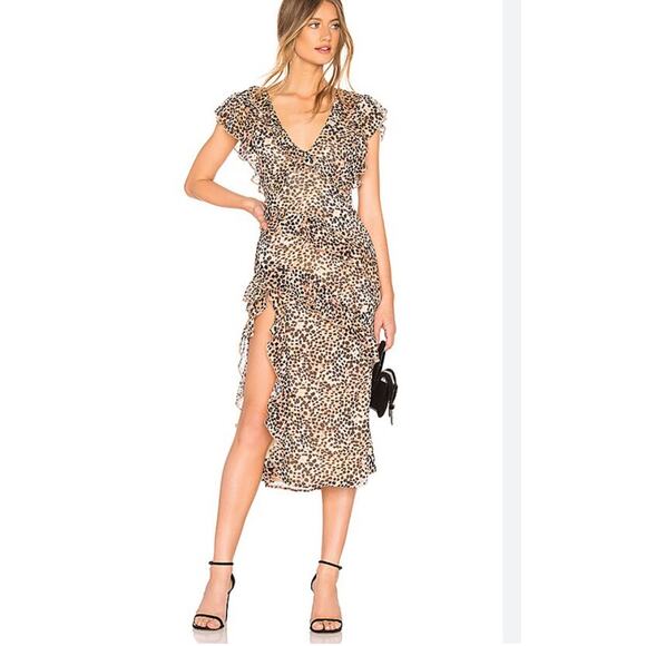 Majorelle Jasmina Leopard Midi Dress Size Large - Picture 5 of 11